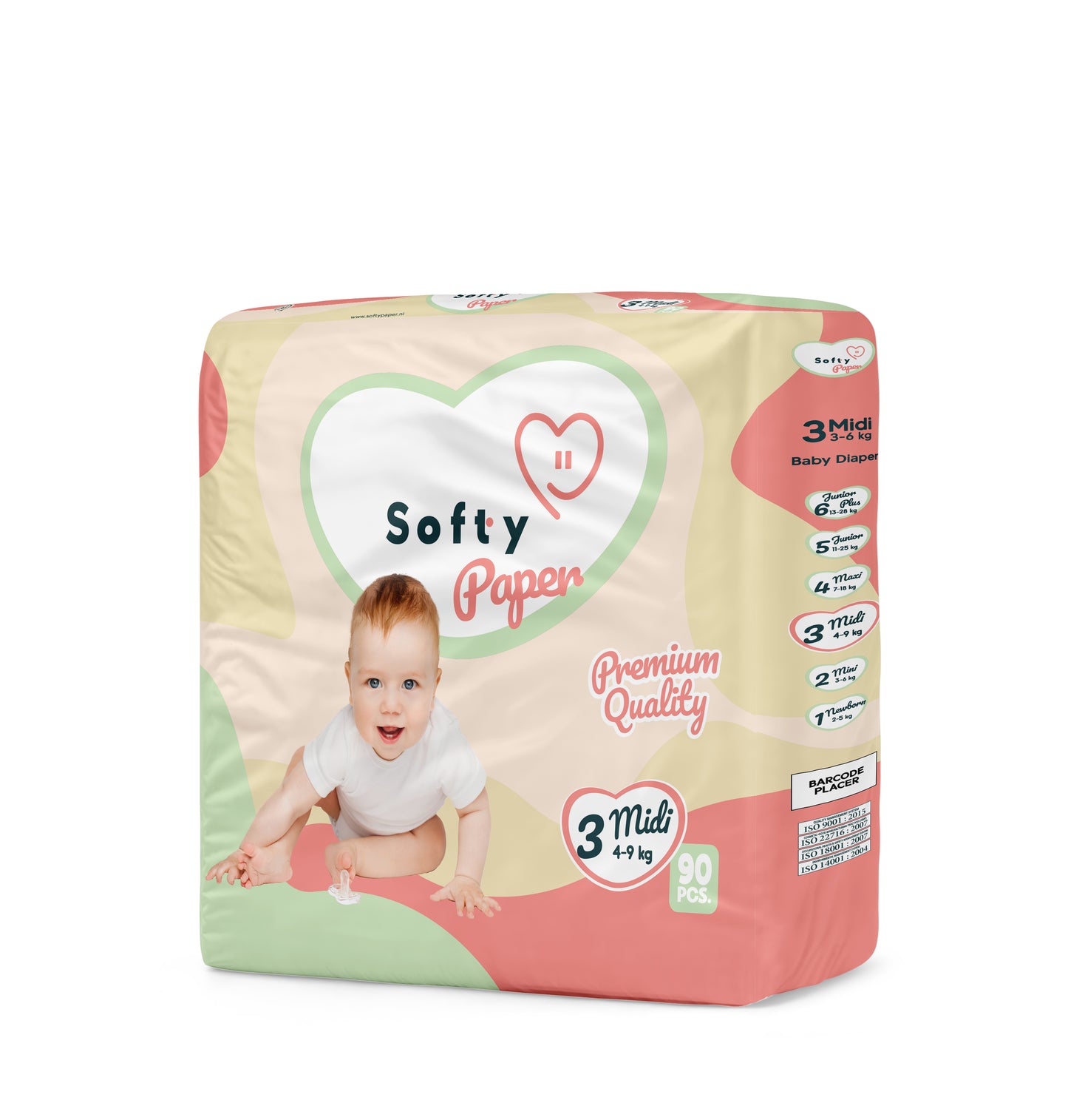 Luiers (maat 3 - Midi 4-9kg) SoftyPaper